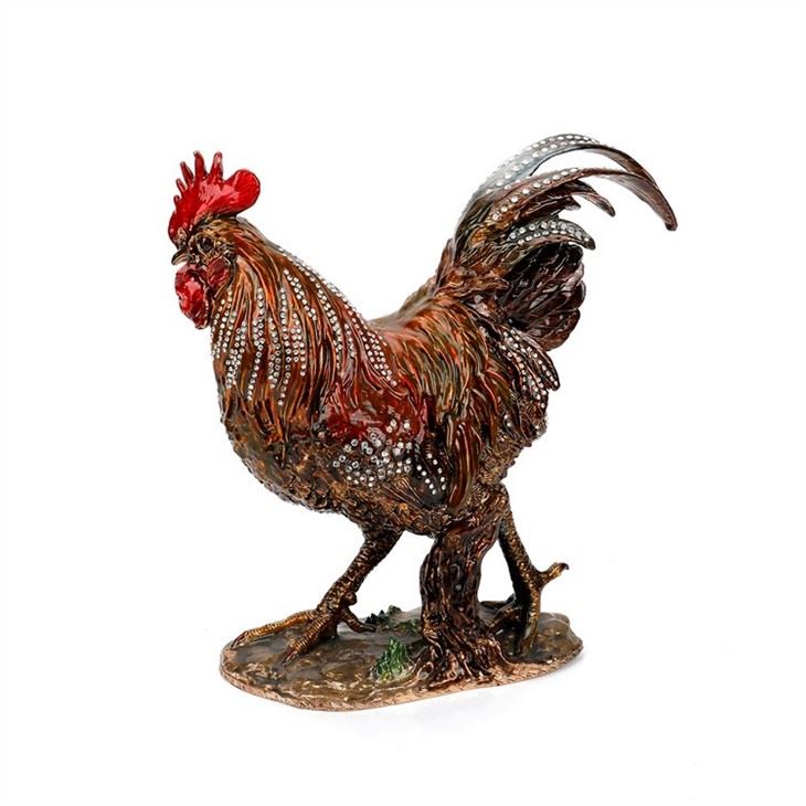 Wholesale Chicken Metal Figurine Metal Rooster Statue Holiday Gifts Home Decoration